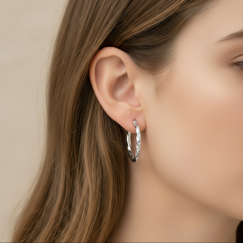 Chord Silver Earring