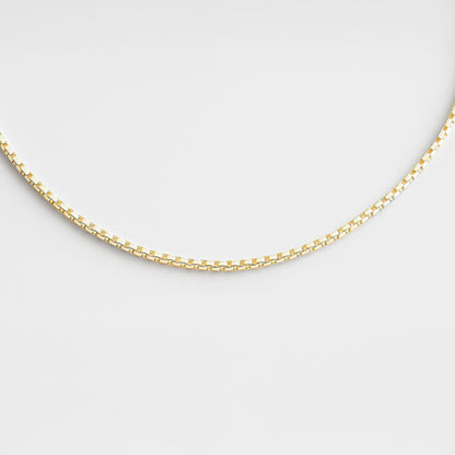 925 Silver chain necklace on a light gray background