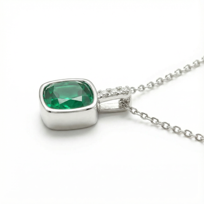 Collier Silverly En Argent Sterling Plaqué Or Brossé - Avec Perles Vertes, Neuf Avec étiquettes